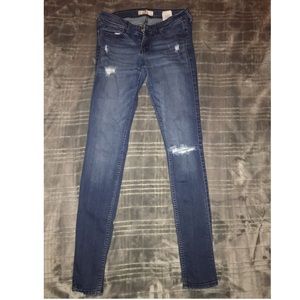 Hollister Super skinny stretchy distressed jeans